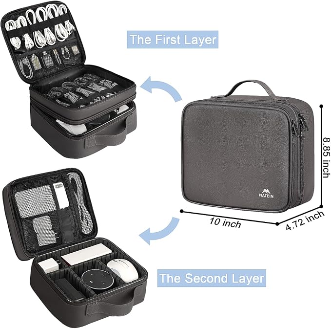 MATEIN Cord Organizer Bag with Adjustable Divider, DJ Electronic Storage | - Image 3