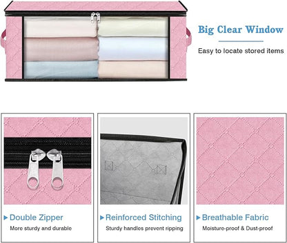 HomeHacks Storage 3-Pack Clothes Organizer Storage Bags Foldable Storage Box - Image 4