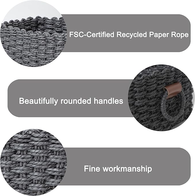 Paper rope Small Storage baskets - Image 2