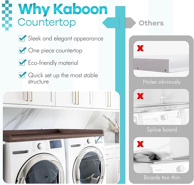 Kaboon Washer Dryer Countertop, Melamine Countertop - Image 5