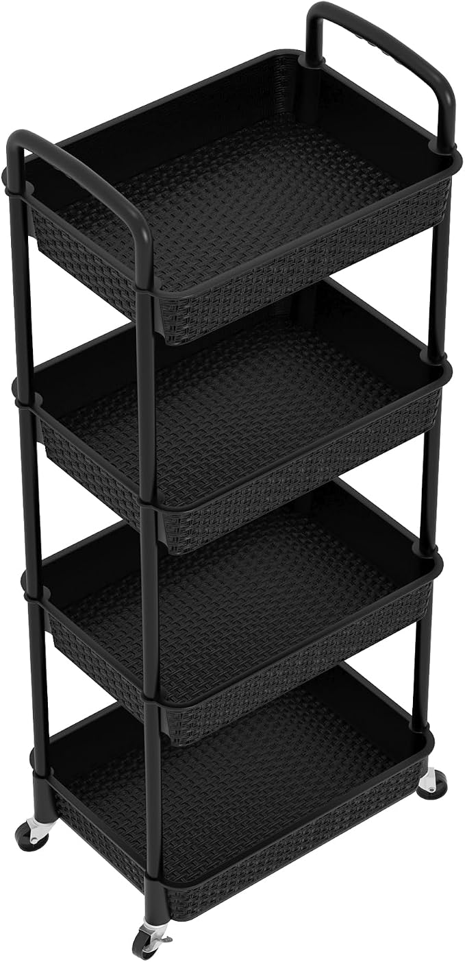 MOYIPIN 4-Tier Plastic Rolling Utility Cart - Image 8