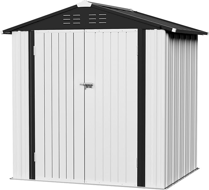JUMMICO Metal Outdoor Storage Shed 6 x 4 FT Metal Shed by JUMMICO