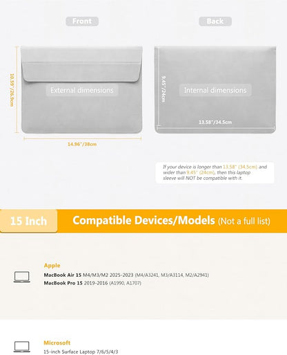 HYZUO 15 Inch Laptop Sleeve Case - Image 6