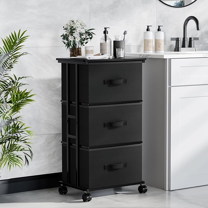 OLIXIS Dresser Storage with 3 Drawers, Fabric Dresser Tower - Image 2