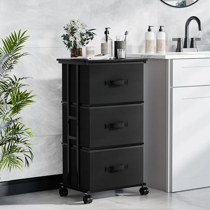 OLIXIS Dresser Storage with 3 Drawers, Fabric Dresser Tower - Image 2
