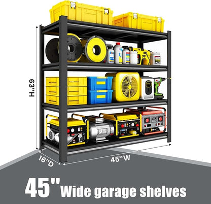 45" W x 16" D x 63" H Heavy Duty Storage Shelves, 4 Tier Adjustable Garage - Image 2
