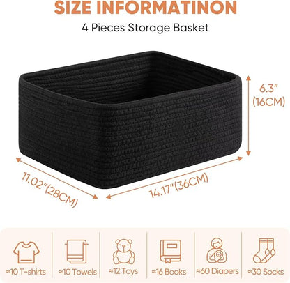 OIAHOMY 4 Pack 14.17*11.02*6.3IN Storage Baskets - Image 2