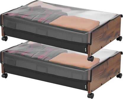 VEVOR Under Bed Storage with Wheels, 36.0 x 18.1 x 7.3 inch, Underbed - Image 10