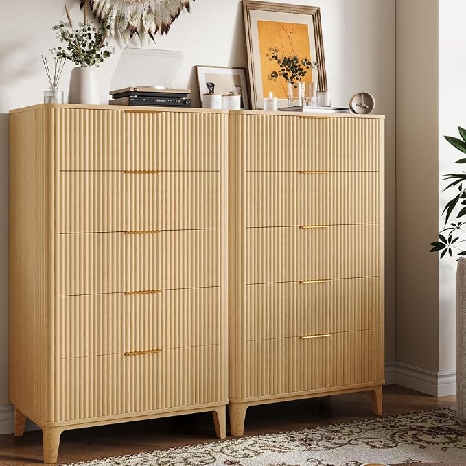 Fluted Dresser for Bedroom by TOKSOM