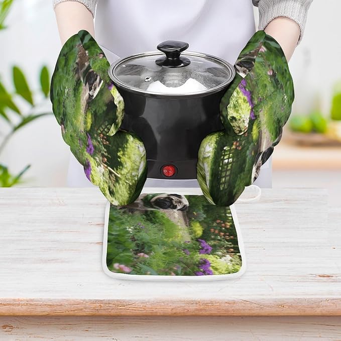 DOD in The Garden Oven Mitts and Pot Holders 3pcs Set | Polyester Heat - Image 5