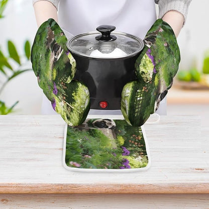 DOD in The Garden Oven Mitts and Pot Holders 3pcs Set | Polyester Heat - Image 5