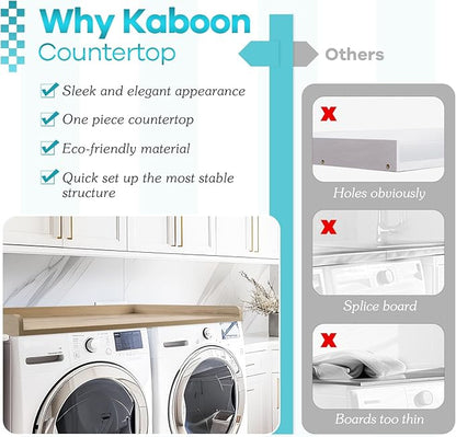 Kaboon Washer Dryer Countertop 58" x 28" Extra Large Version, Melamine - Image 3