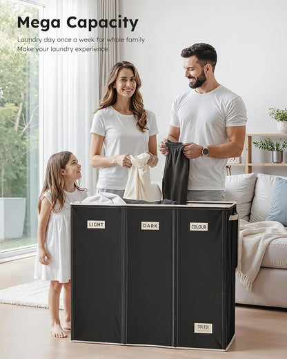 SOLEDI 200L 3-Section Laundry Hamper - Image 4