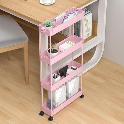 SPACELEAD 2-piece Set Slim Storage Cart 3 Tier, Bathroom Organizer Rolling - Image 7