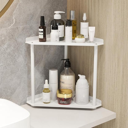 2 Tier Bathroom Counter Organizer, Vanity Organizer Corner Shelf, Makeup - Image 2