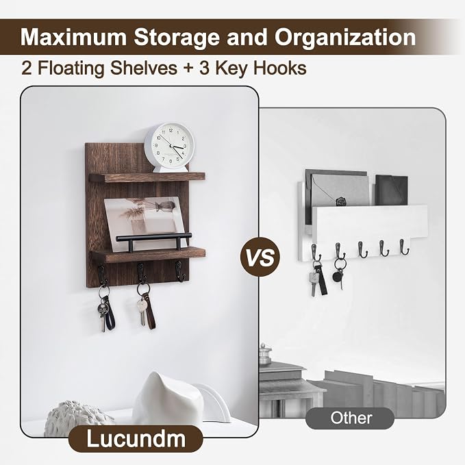 Key Holder Wall Mount, Mail Shelf Decor - Image 4