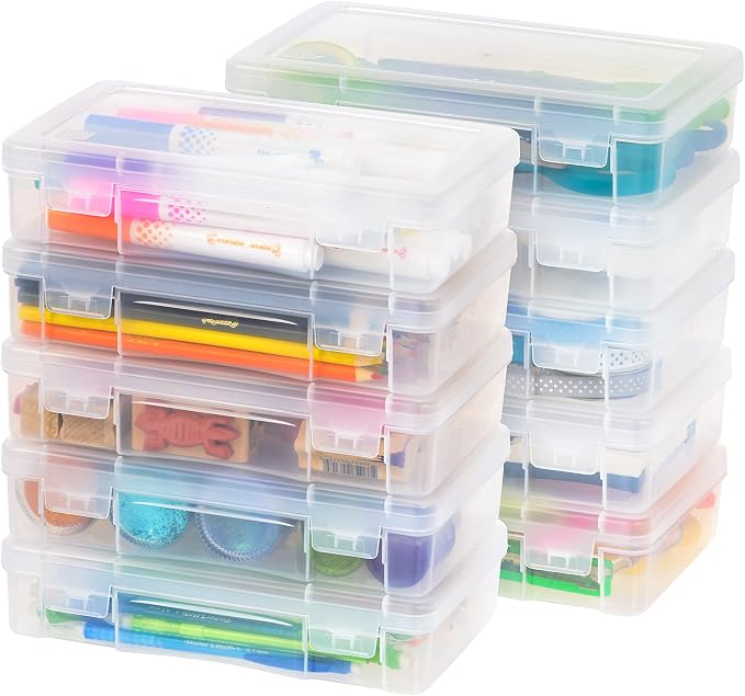IRIS USA Pencil Case Boxes, |Made in USA|, Plastic Bead Organizing Containers by IRISUSA