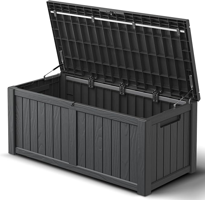 Deck Box, 120 Gallon Outdoor Storage Box Lockable Patio Waterproof - Image 8