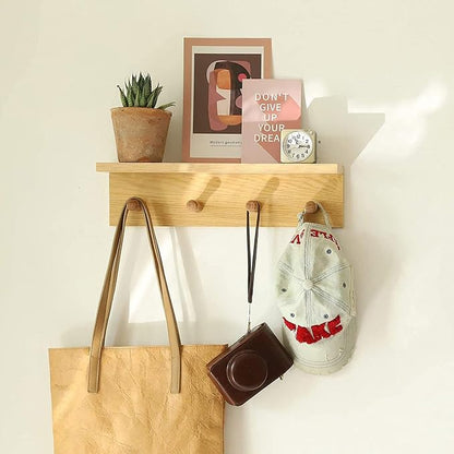 Entrance Coat Rack ，Coat Hooks, Wall-Mounted Wooden Hook Rack, Wall-Mounted - Image 6