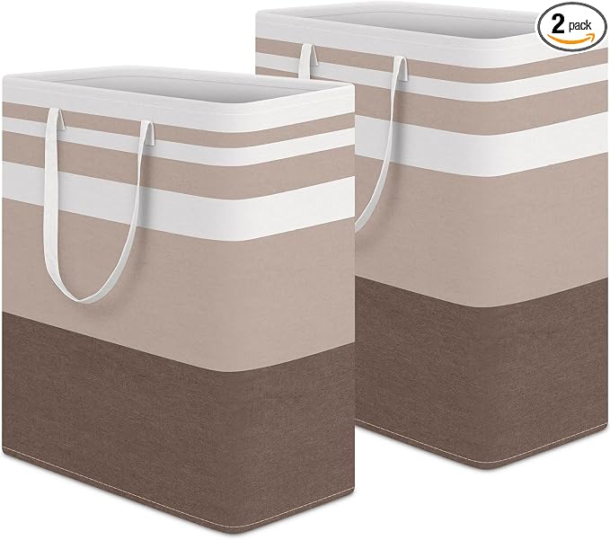 HomeHacks 2-Pack Large Laundry Basket, Waterproof, Freestanding Laundry Hamper by HomeHacks