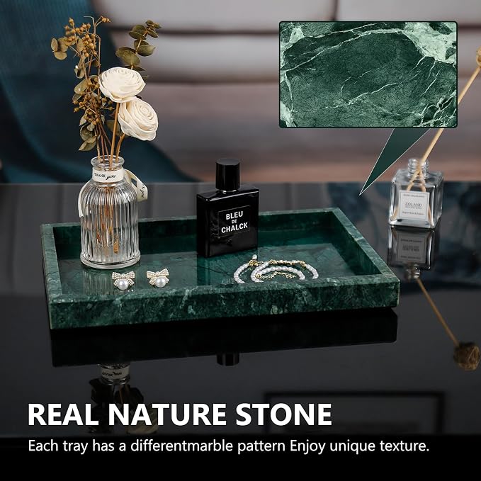 Real Natural Marble Tray for Bathroom, Kitchen and Desktop, Rectangle Genuine - Image 4