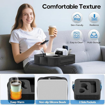 Couch Cup Holder Pillow, Sofa and Bed Organizer Caddy - Image 5