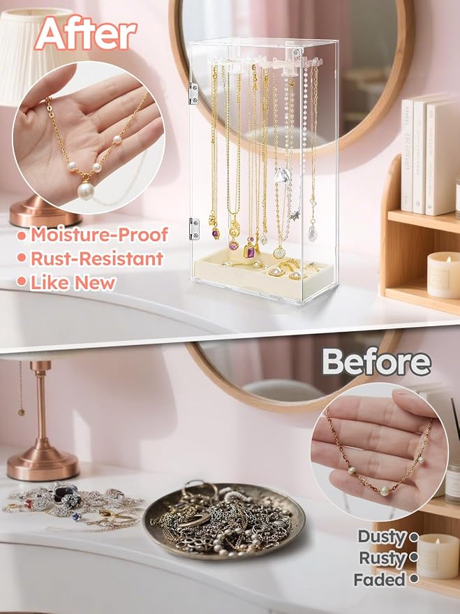 Cirhy Necklace Holder, Acrylic Necklace Organizer - Image 4