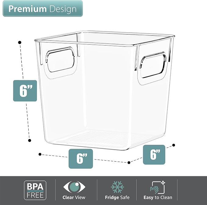 Sorbus Small Clear Plastic Storage Bins - Image 2