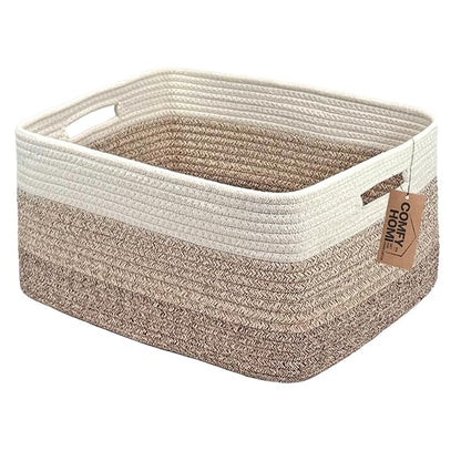 COMFY-HOMI Cotton Rope Woven Basket by COMFY-HOMI
