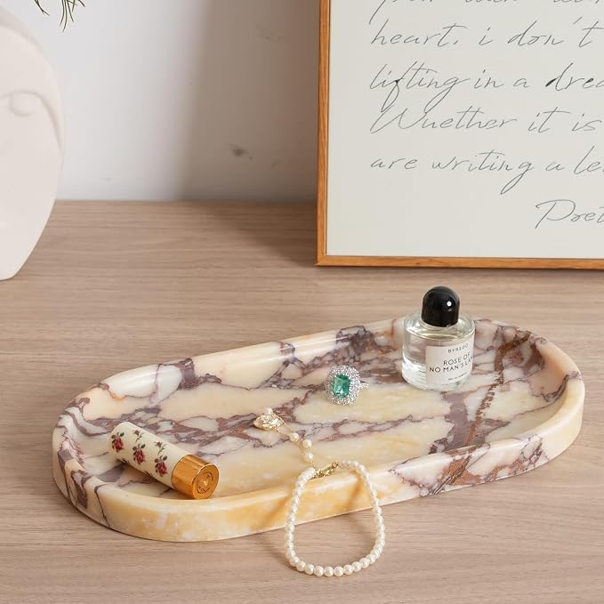 Koville Natural Marble Tray for Decor, Marble Vanity Tray for Perfume, Stone - Image 5