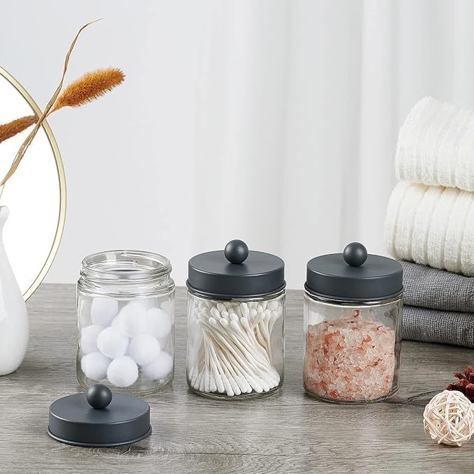 Amolliar Apothecary Jars Bathroom Storage Organizer - Image 5