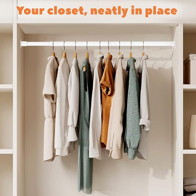 Heavy Duty Closet Rod 17-56 Inches, Adjustable, 1.1 Inches Diameter, Suitable - Image 7