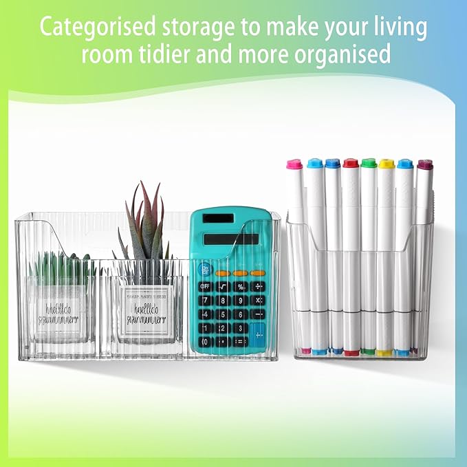 SiliFine 8 Pcs Storage Organizer Bins Wall Mounted Organizer Basket Plastic - Image 3