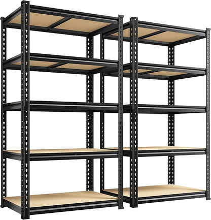 Set of 2 Storage Shelves 27.7"W Metal Shelving 2010LBS Garage Shelving Heavy - Image 9