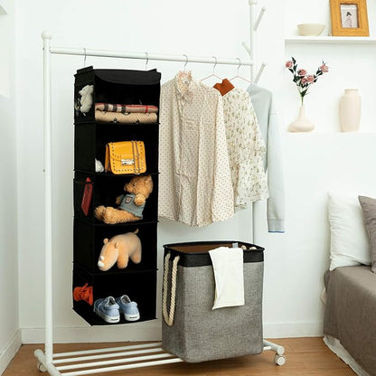 BrilliantJo 2 Pack Hanging Closet Organizer, 5 Shelves Hanging Storage - Image 2