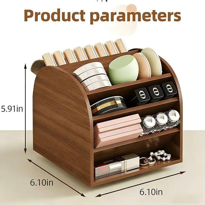 360° Rotating Lipstick Organizer, Tiered Makeup Display Stand - Image 3
