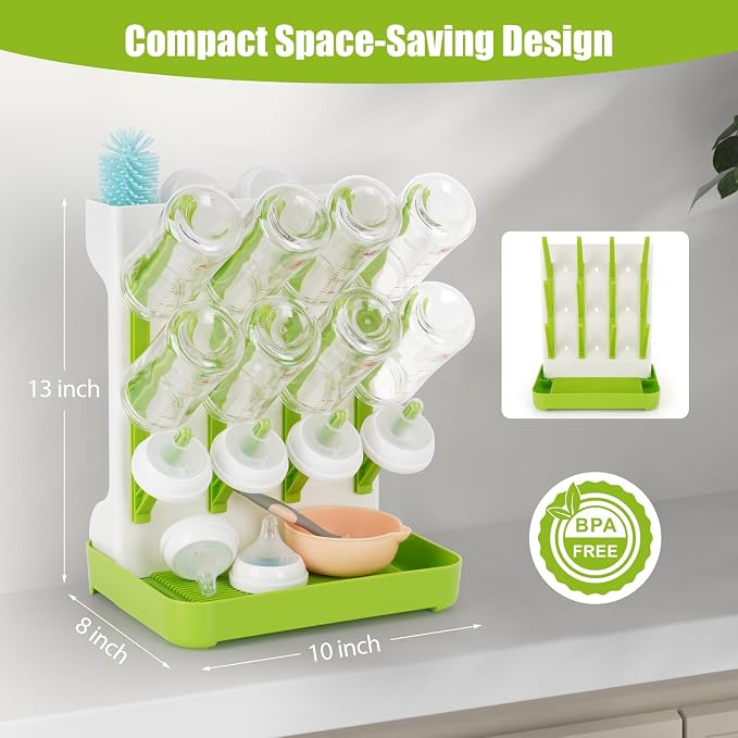 Baby Bottle Drying Rack, Space Saving Baby Bottle Organizer - Image 2