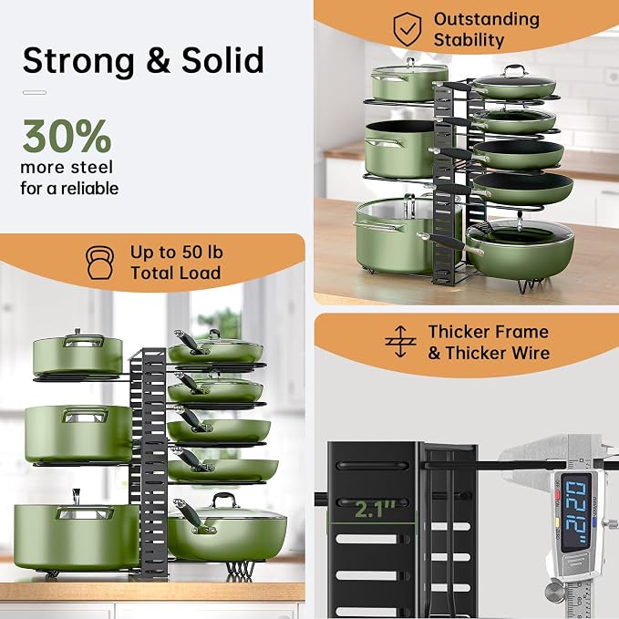 MUDEELA Pots and Pans Organizer Rack - Image 7