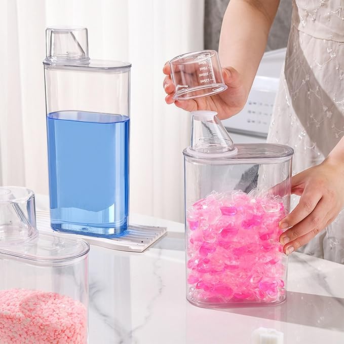 Clear Laundry Detergent Dispenser Container, Double Sealed Storage Tank - Image 2