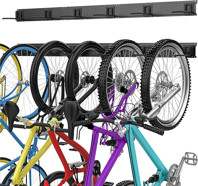 TORACK Bike Storage Rack, 6 Bike Rack Wall Mount Home and Garage Organizer - Image 8