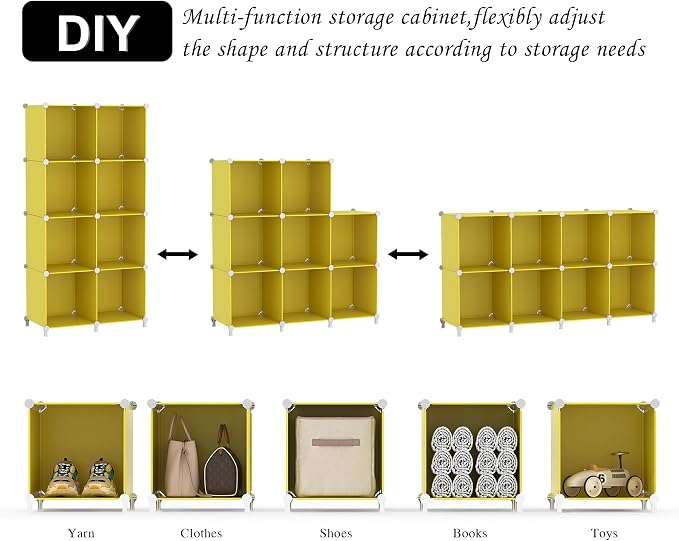 AWTATOS Cube Storage Organizer, 8 Cube Closet Organizers Stackable, DIY Plastic - Image 6