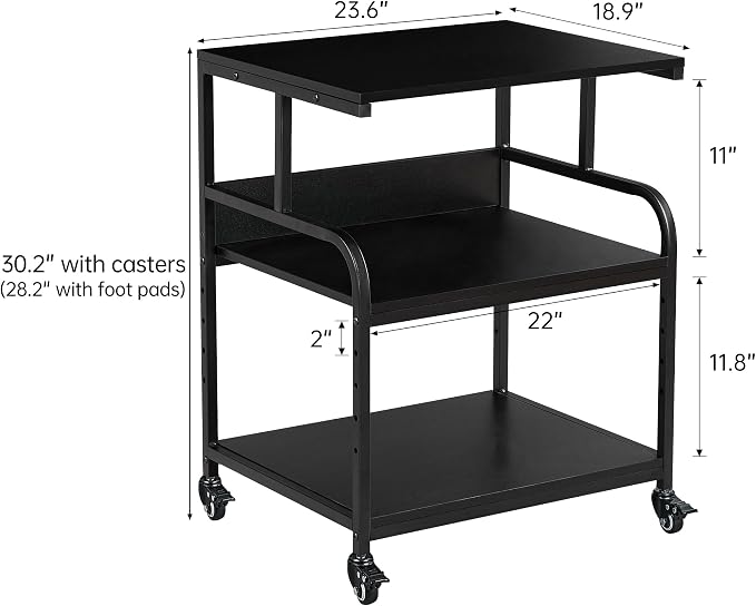 Printer Stand, 23.6 x18.9 x 30 Inches Large Printer Table - Image 2