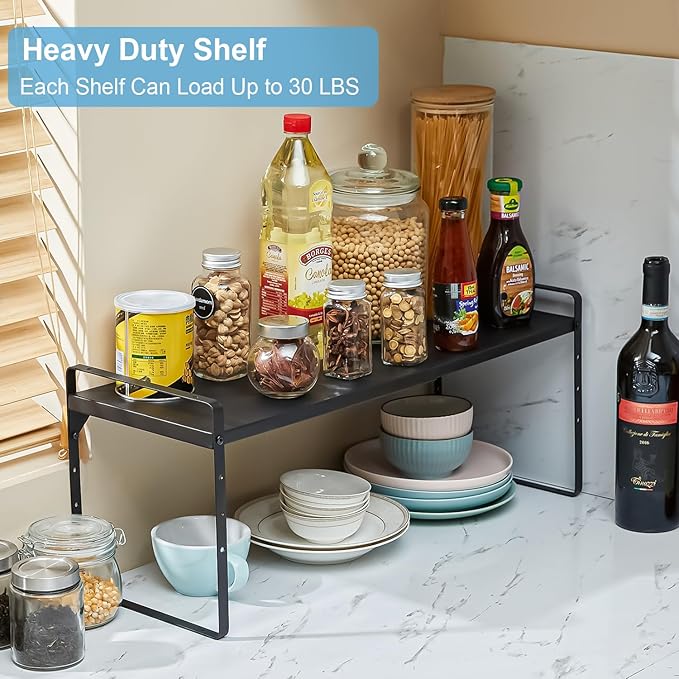 15.5 to 25.5 Inch Kitchen Cabinet Shelf Organizers, Adjustable Kitchen Counter - Image 6