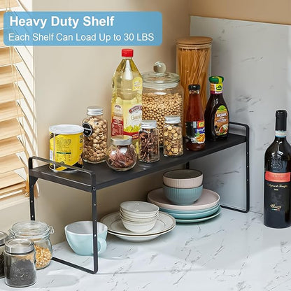 15.5 to 25.5 Inch Kitchen Cabinet Shelf Organizers, Adjustable Kitchen Counter - Image 6
