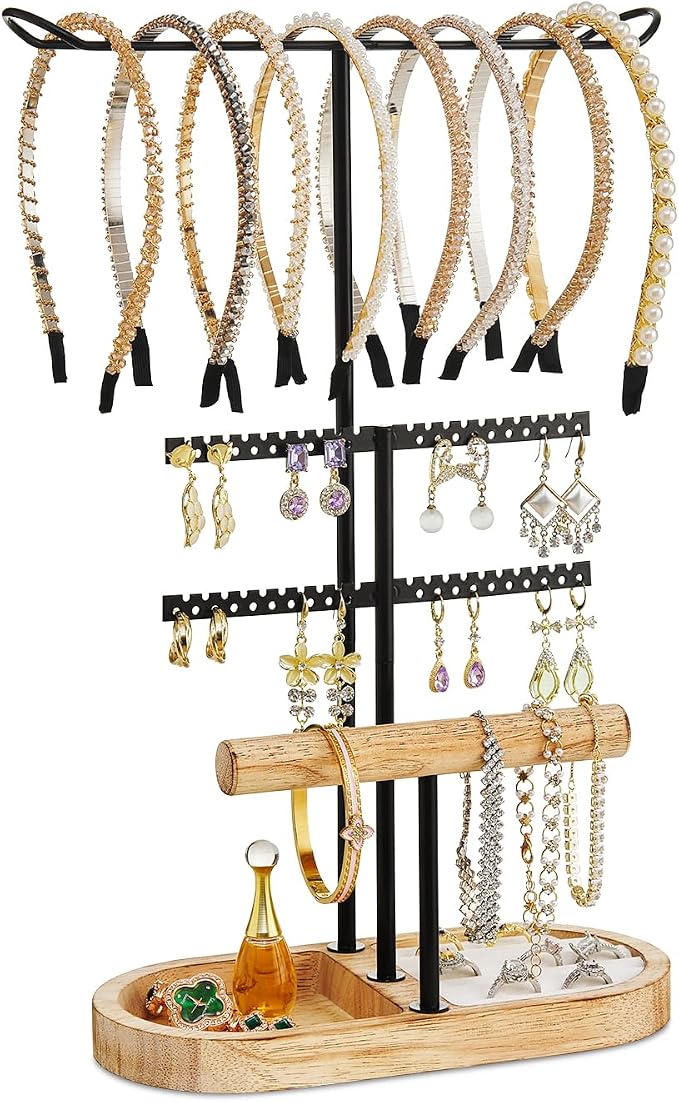3 Tiers Jewelry Organizer, Earring Holder Organizer by DGWJSU