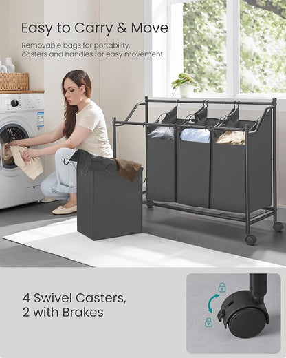 SONGMICS Rolling Laundry Sorter Basket - Image 4