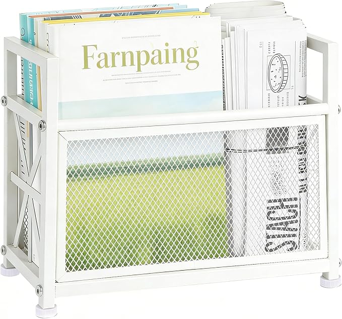 White Magazine Holder, Magazine File Holder | Magazine Rack Floor Magazine by WeGXY
