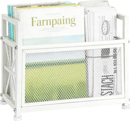 White Magazine Holder, Magazine File Holder | Magazine Rack Floor Magazine by WeGXY