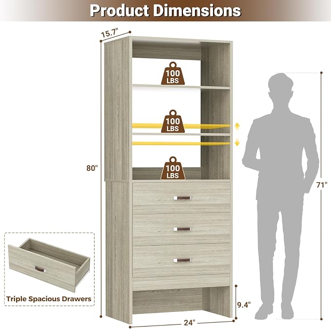 Armocity Freestanding 2FT Closet System - Image 3