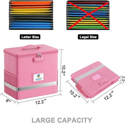 Fireproof File Box with Lock, Collapsible Document Organizer, Reflective Strip - Image 4